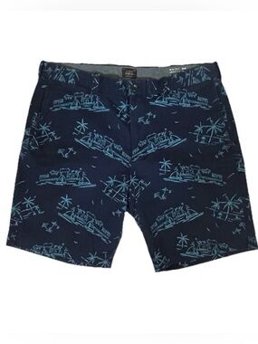 J.Crew Men's Shorts Sz 34-Navy Sailboat Palm Print Stretch ChinoShorts NWOT